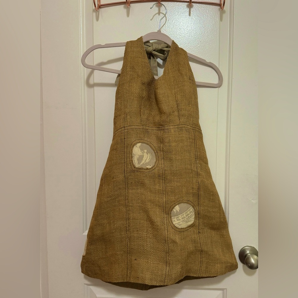 Hand made recycled earthy couture dress.
